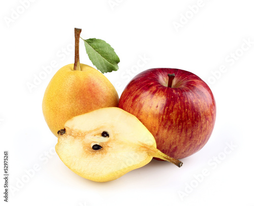 Ripe pear and apple.