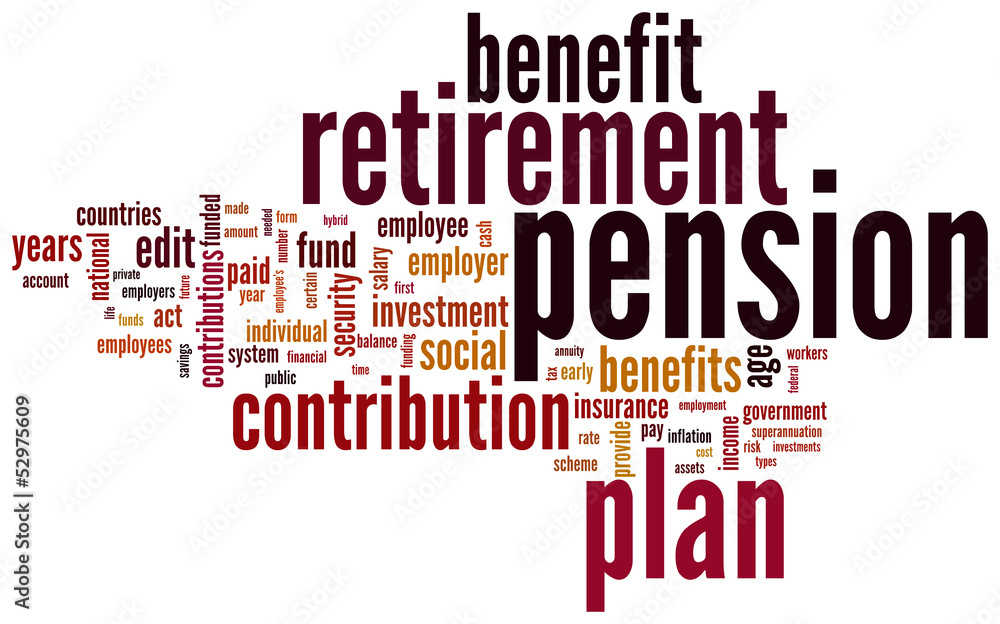 Fototapeta premium Pension and retirement tag cloud