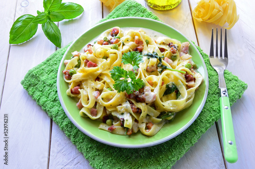 Pea and Pancetta Tagliatelle photo