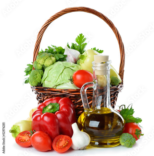 Various vegetables and olive oil