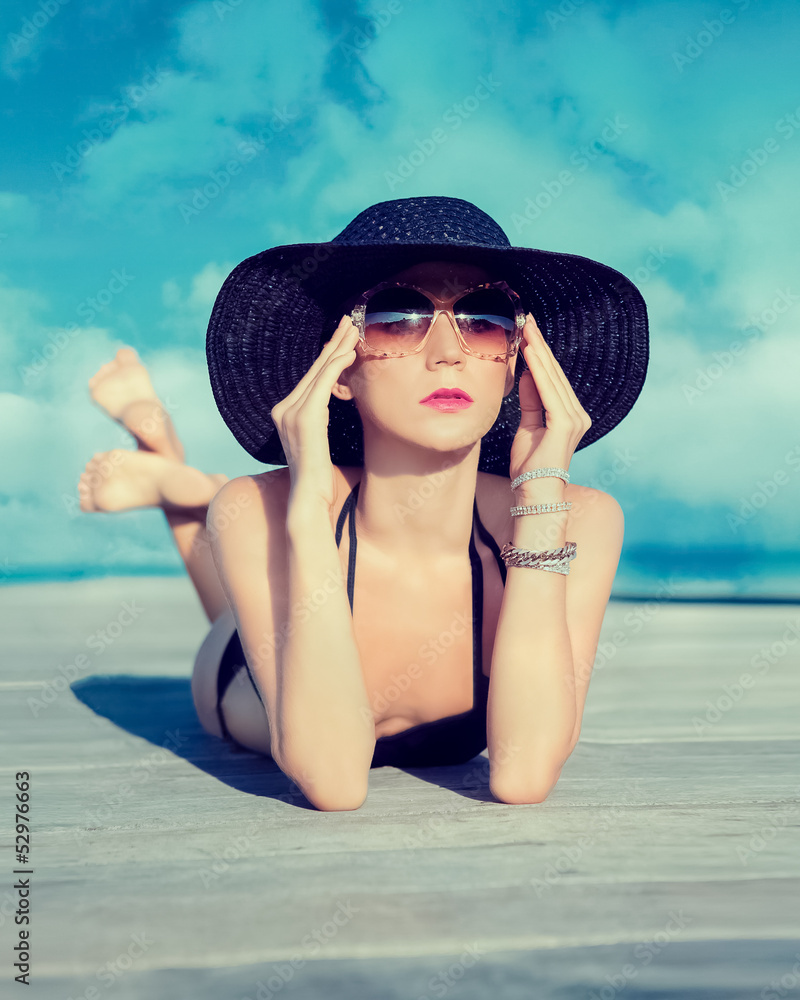 Portrait of the sensual girl on vacation Portrait of the sensual girl on vacation