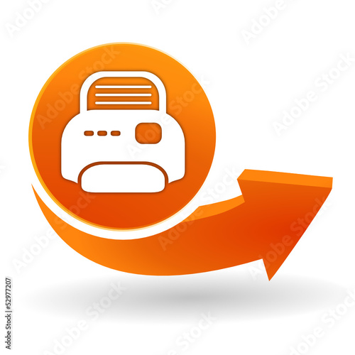 imprimante sur bouton web orange