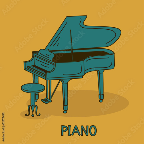 Illustration with grand piano