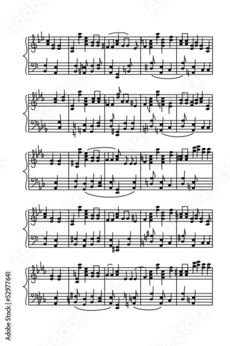 Sheet of music stave notes