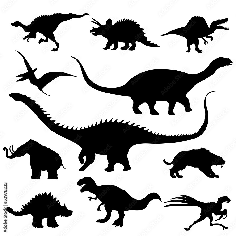 Dinosaur silhouettes collection