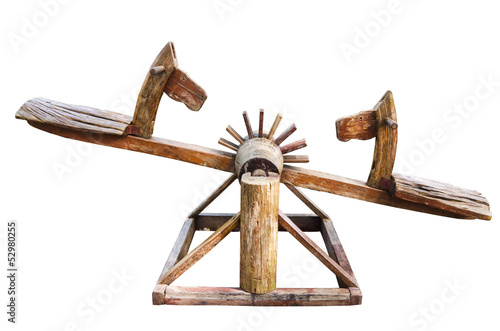 wooden seesaw