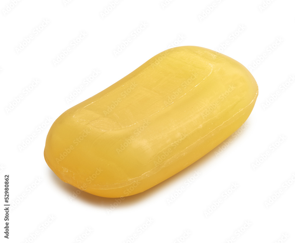 close up of a hygiene soap on white background with clipping pat