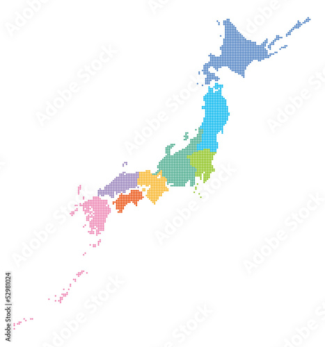 ドットの都道府県別日本地図 Stock Illustration Adobe Stock ドットの都道府県別日本地図 Stock Illustration Adobe Stock