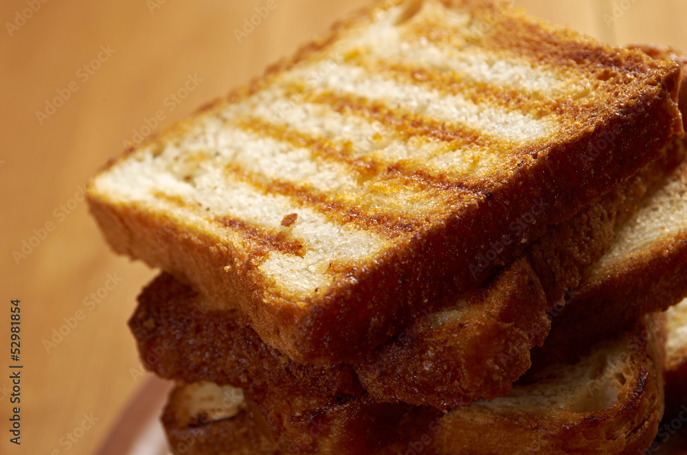 pile toasted bread pile toasted bread