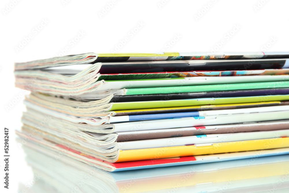 Many magazines isolated on white Many magazines isolated on white