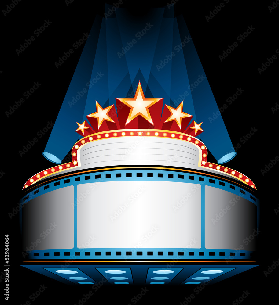 Cinema marquee with stars Stock Vector | Adobe Stock