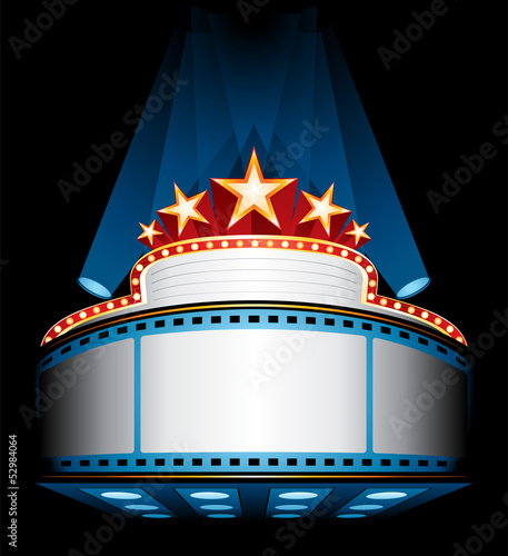 Cinema marquee with stars