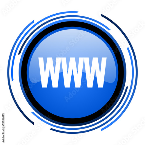 www circle blue glossy icon