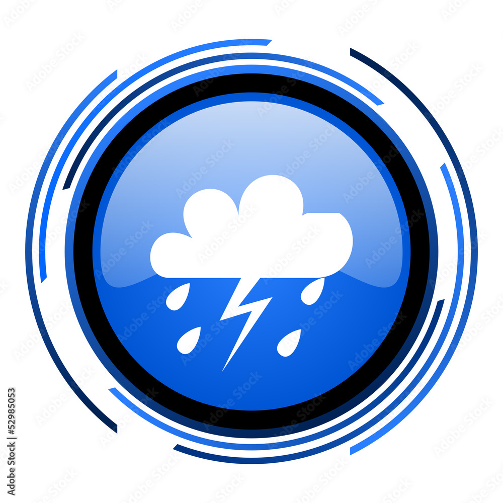 weather forecast circle blue glossy icon