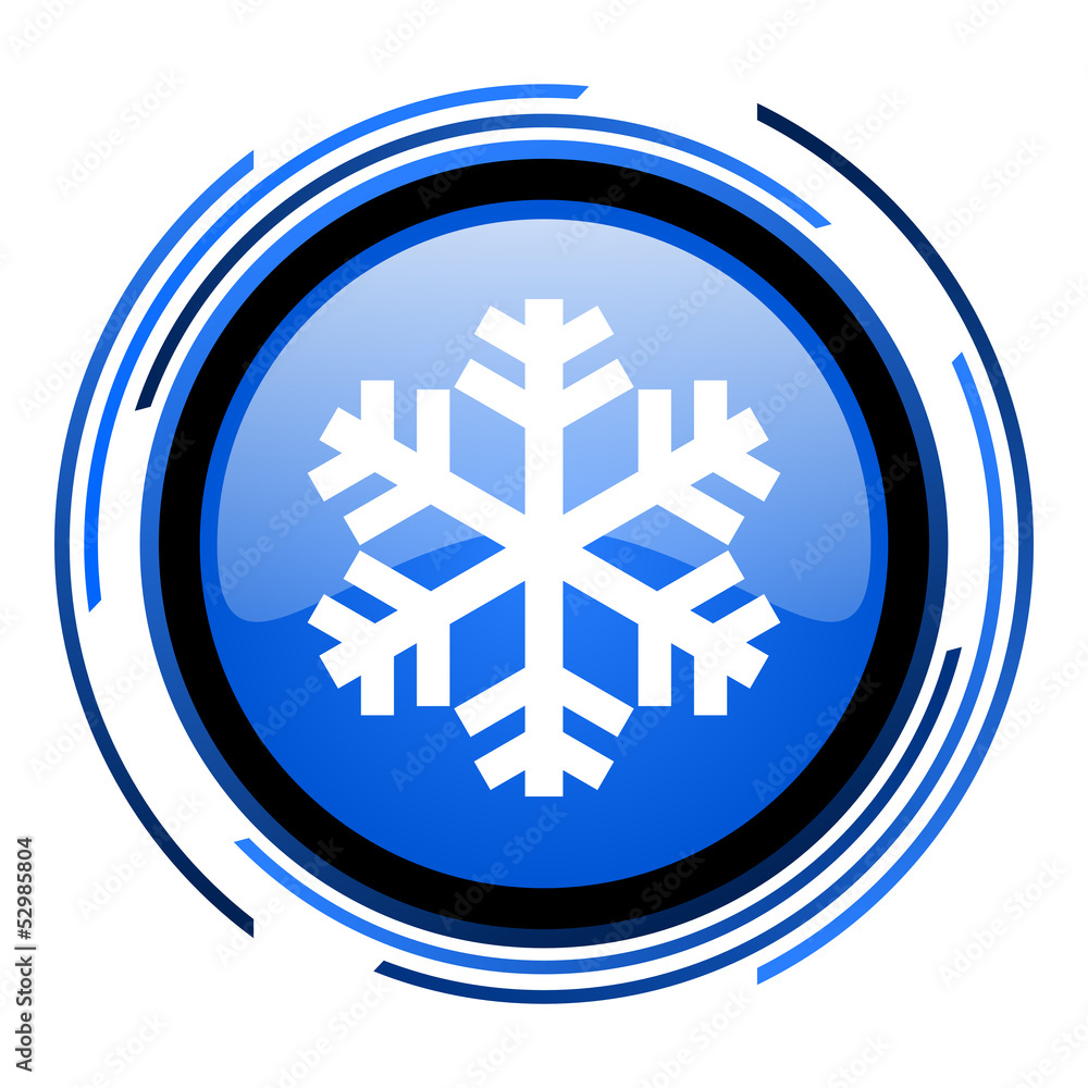 snowflake circle blue glossy icon snowflake circle blue glossy icon