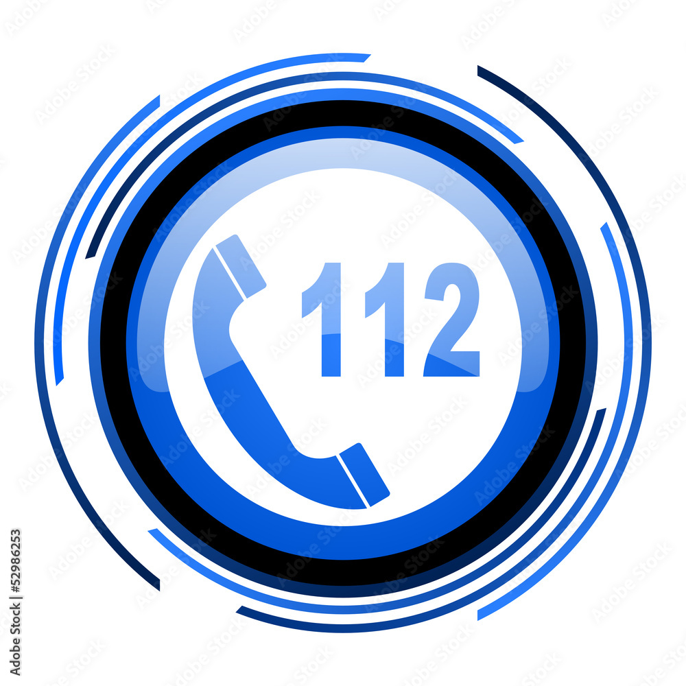 emergency call circle blue glossy icon emergency call circle blue glossy icon