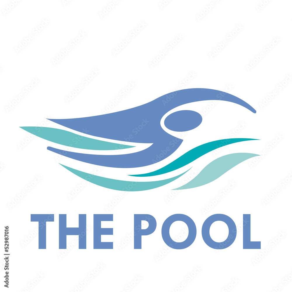Vector Logo swimming in the pool