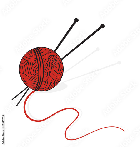 Knitting yarn and needles