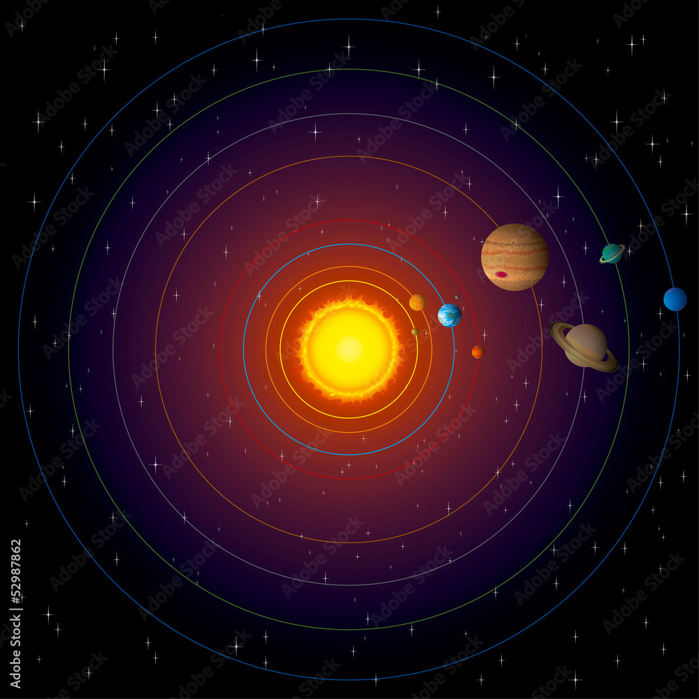 Solar System Vector Compatible Gradients Stock Vector | Adobe Stock