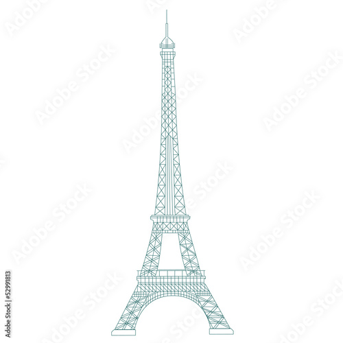 Fototapeta Naklejka Na Ścianę i Meble -  Eiffelturm Silhouette Vektor