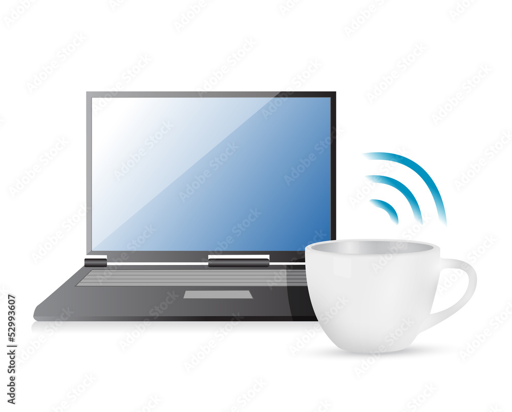 internet connection coffee mug concept internet connection coffee mug concept