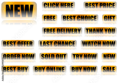 Set of 18 Buttons With General Eshop Messages