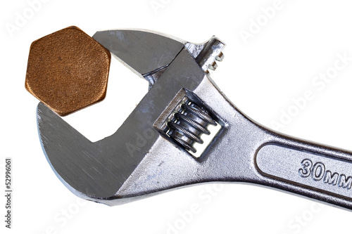 Adjustable wrench and hexagonal cap