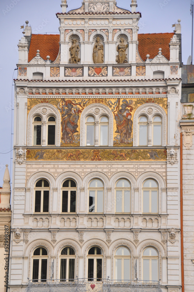 Obraz premium Hausfassade in Pilsen, Tschechische Republik