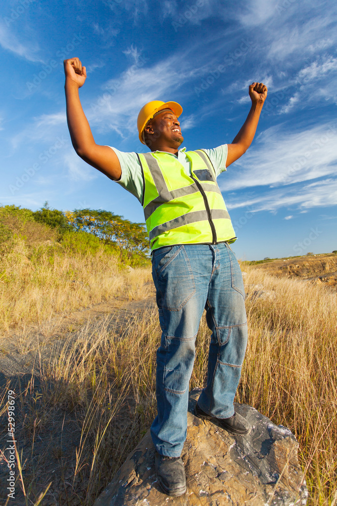 afro american construction worker outdoors afro american construction worker outdoors