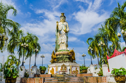 Statue of the Buddhist goddess of mercy a monastery in Thailand