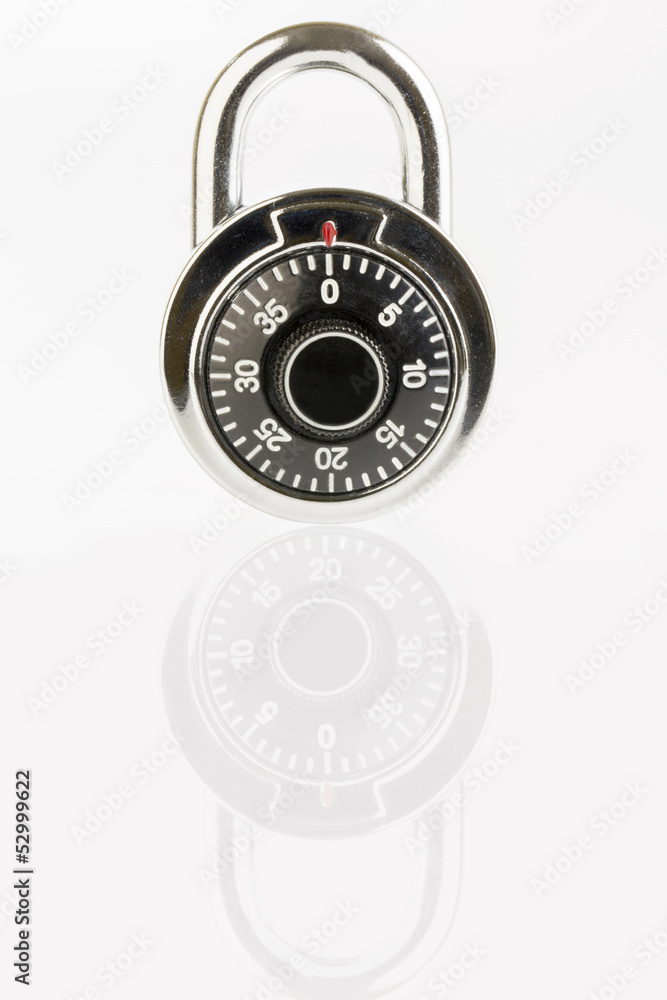 Combination lock on white background Combination lock on white background