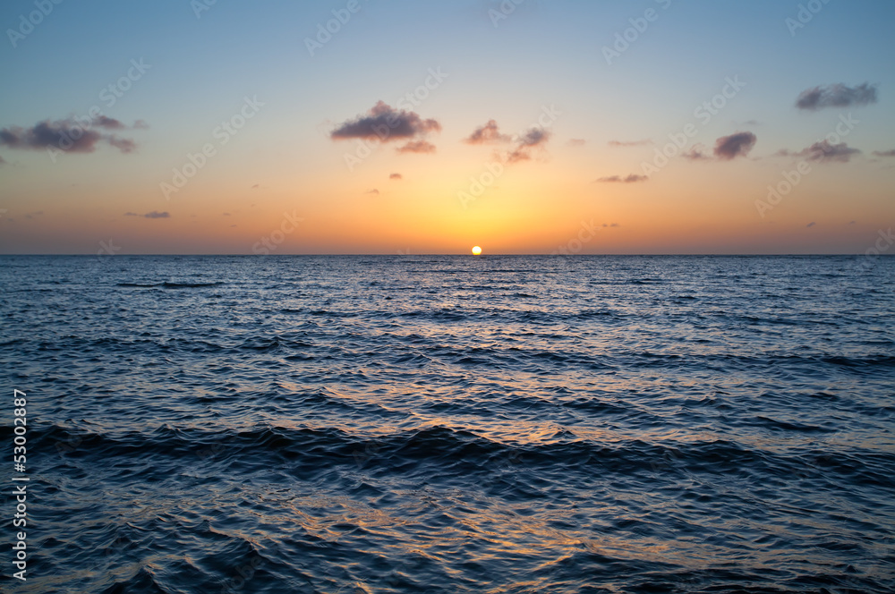 calm sunset over North sea