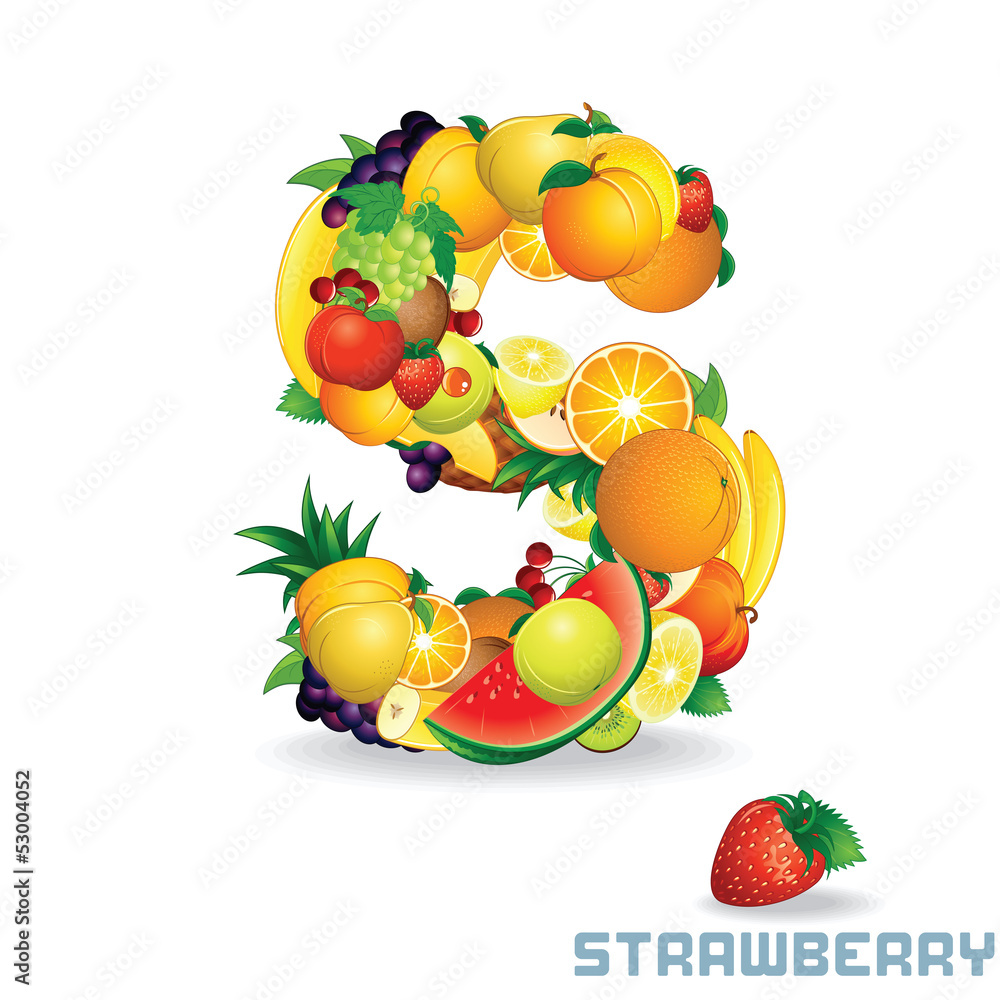 Alphabet From Fruit. Letter S Alphabet From Fruit. Letter S