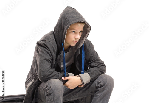 Depressed teenage boy