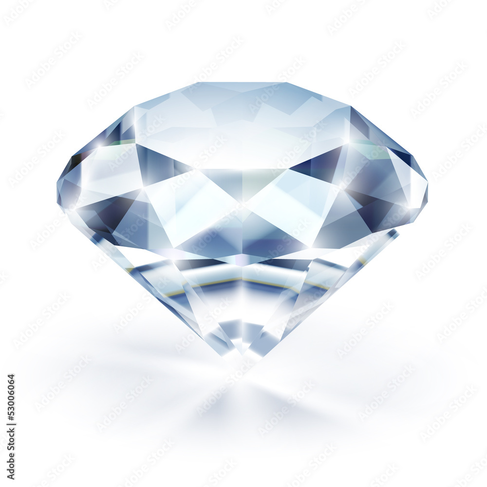 Diamond with reflection isolated on white - eps10 Diamond with reflection isolated on white - eps10