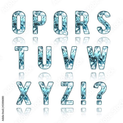 Crystal alphabet letters on white background - eps10