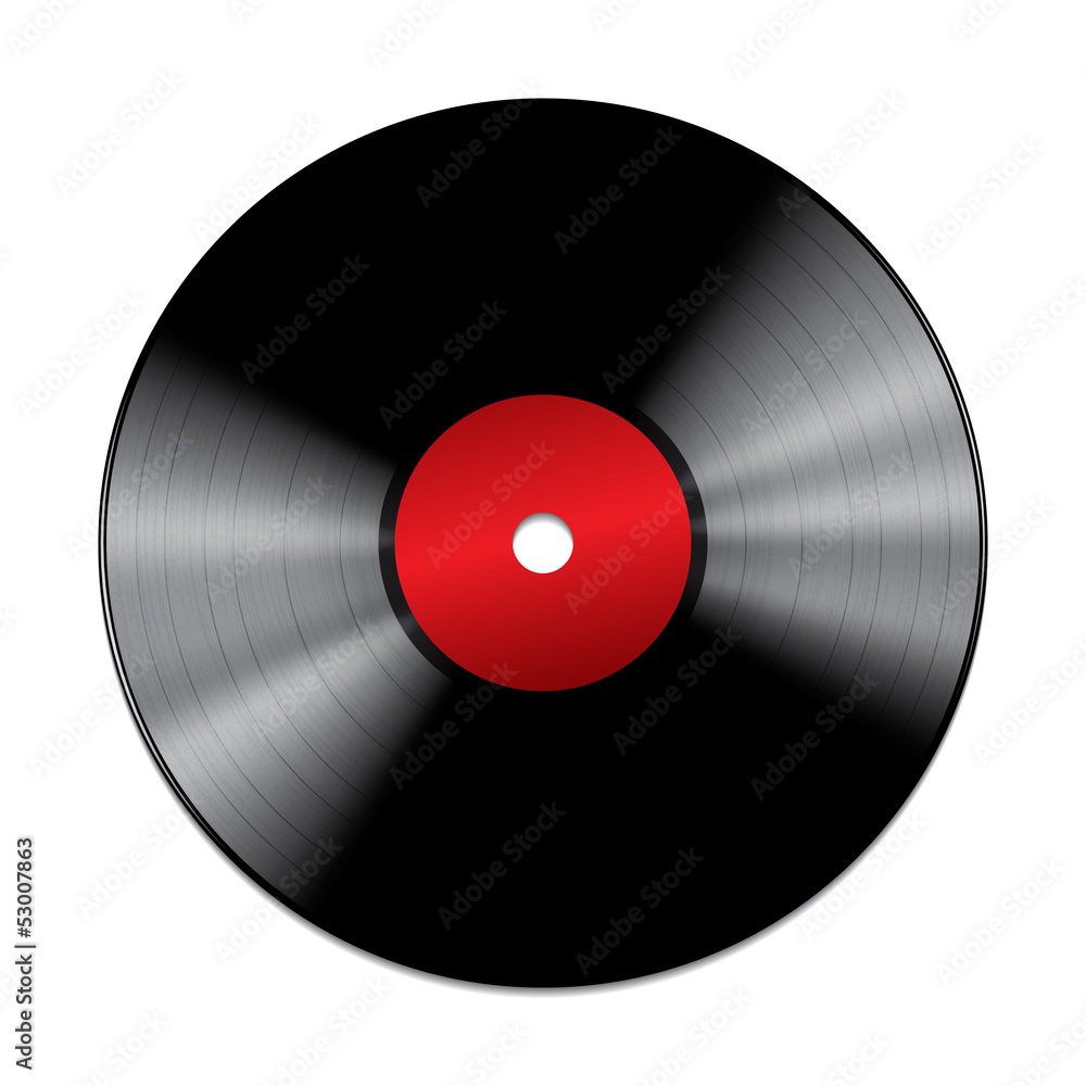 Black vinyl record isolated on white background Black vinyl record isolated on white background