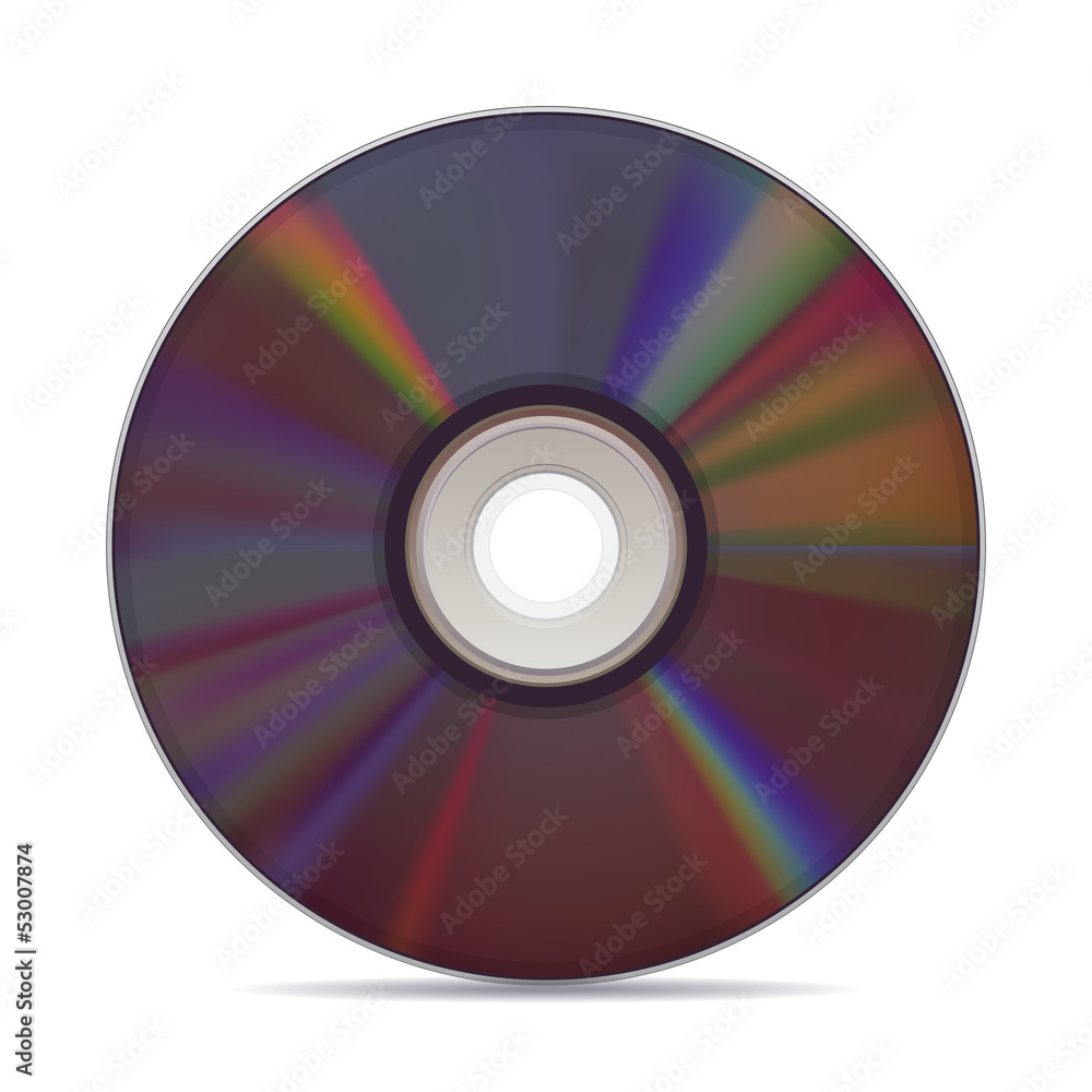 Realistic compact disc on white background. Realistic compact disc on white background.