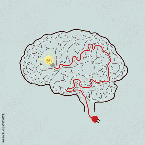 Lightbulb Brain Idea for Ideas or Inspiration , eps10 vector for