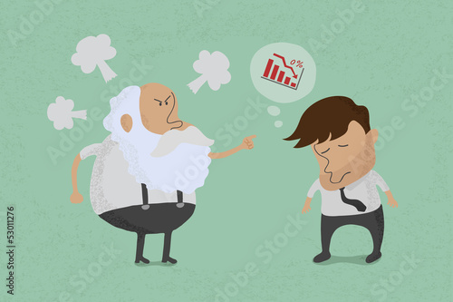 Angry boss with employee  , eps10 vector format