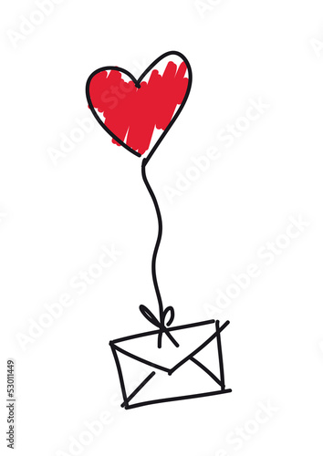 Liebesbrief an Herzballon