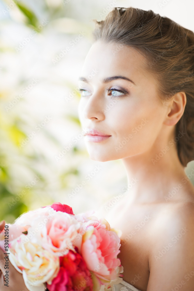 bride with bouquet of flowers bride with bouquet of flowers