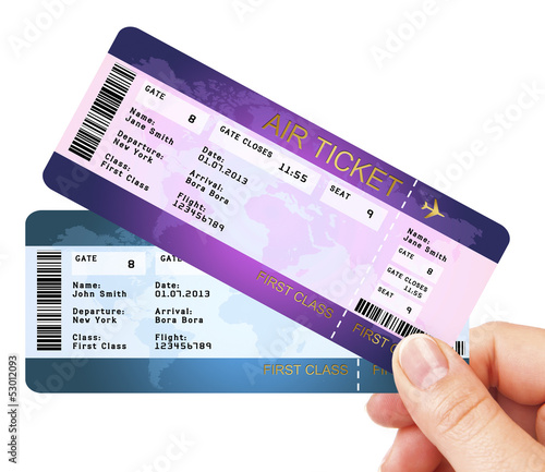 fly air tickets holded by hand
