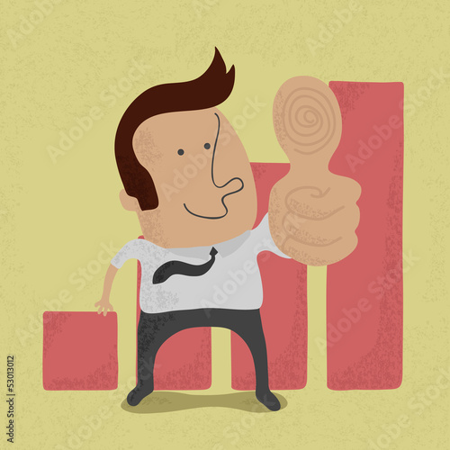 Businessman showing thumbs up , eps10 vector format