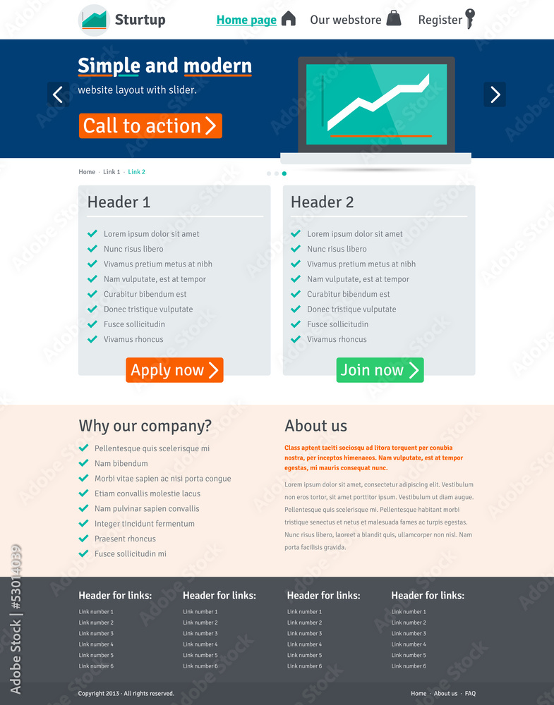 Web site template for corporate business