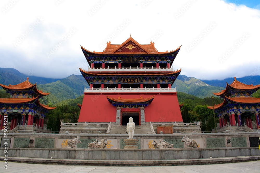 Fototapeta premium In a Buddhist temple. Dali. China.
