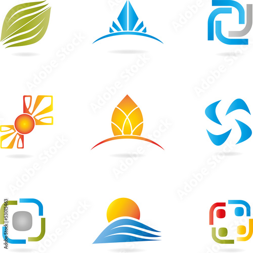 Logo, Abstract Design Elements,  2D and 3D