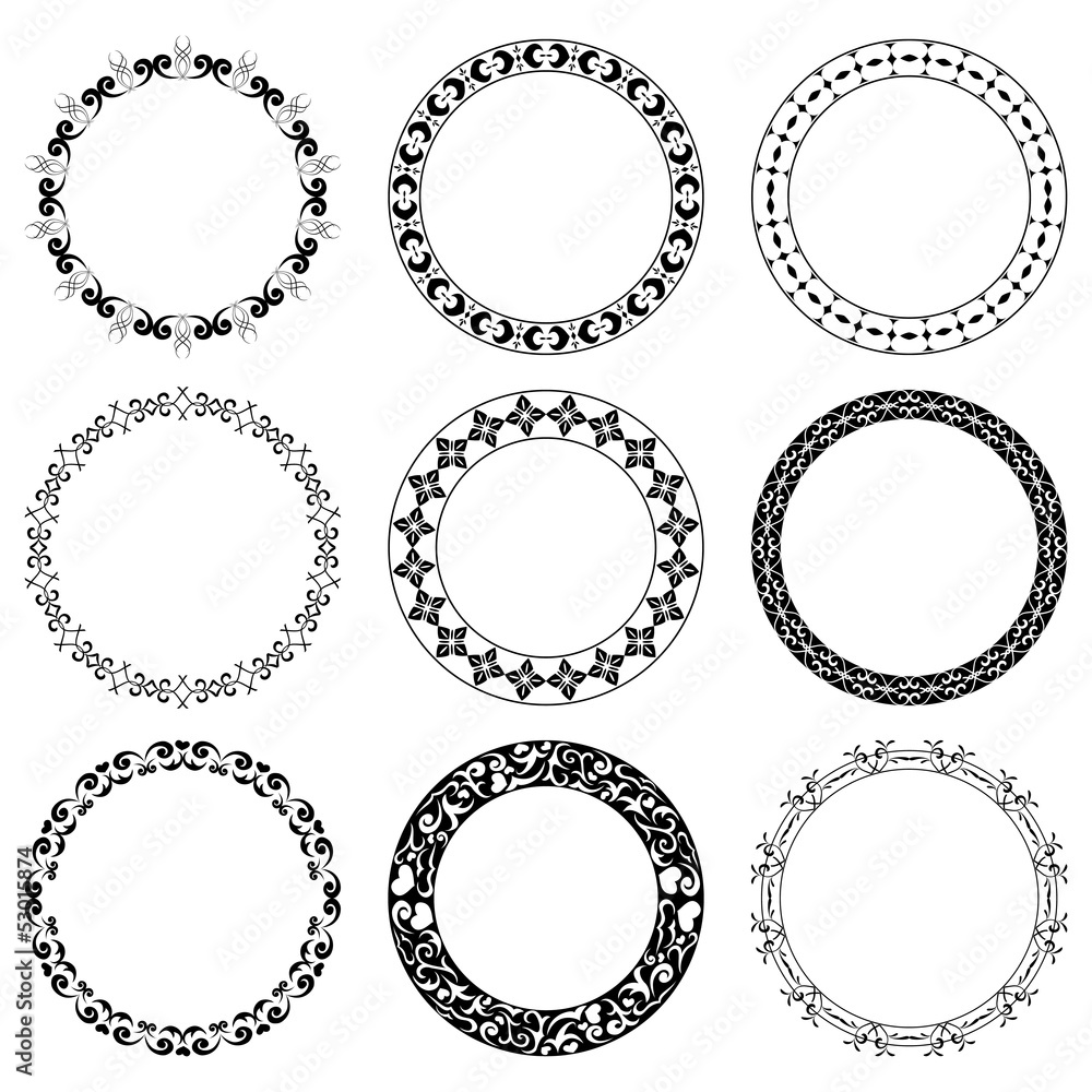 round decorative frames - vector set round decorative frames - vector set