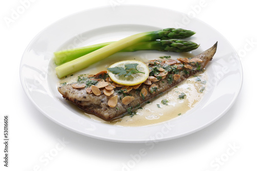 sole meuniere with almond sauce