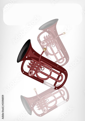 A Musical Euphonium with A White Banner